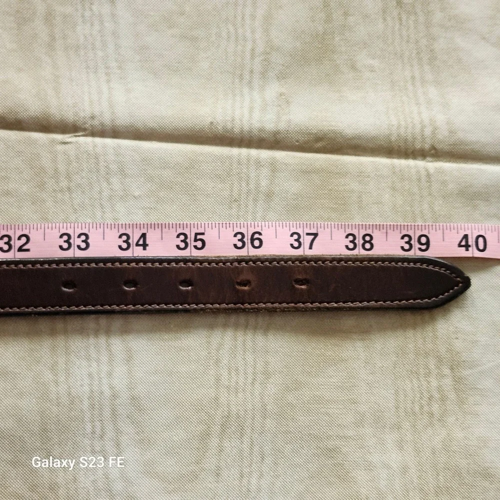 Braided Leather Belt Mens 34 Brown Black Silver Buckle Western Rustic Style